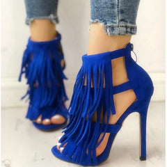 Shoes Sexy High Heels Back Zip Sandal