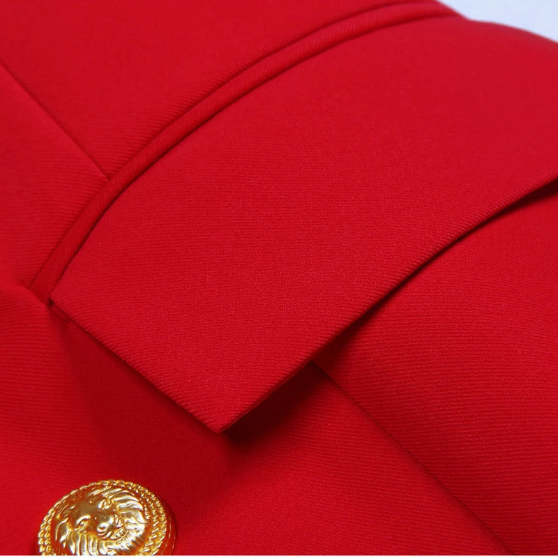 Sleeveless Blazer Dress Red