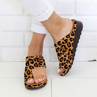 Slip-On Style Open-Toed Sandals Rubberized Soles