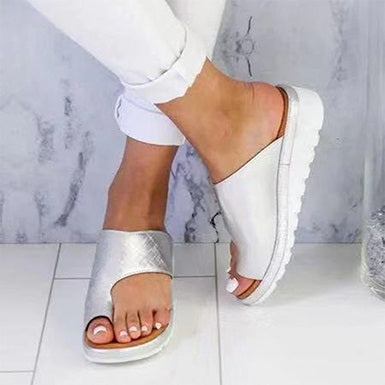 Slip-On Style Open-Toed Sandals Rubberized Soles