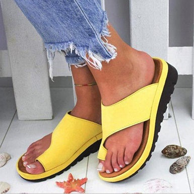 Slip-On Style Open-Toed Sandals Rubberized Soles