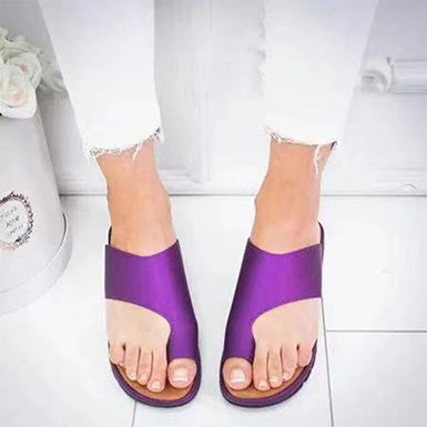 Slip-On Style Open-Toed Sandals Rubberized Soles