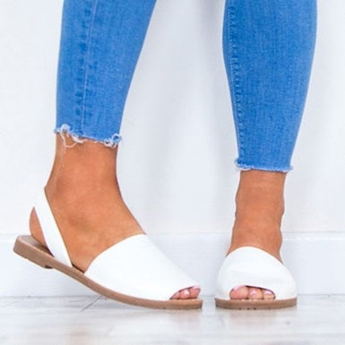 Slip-on Sandals with Open Toes and Heels