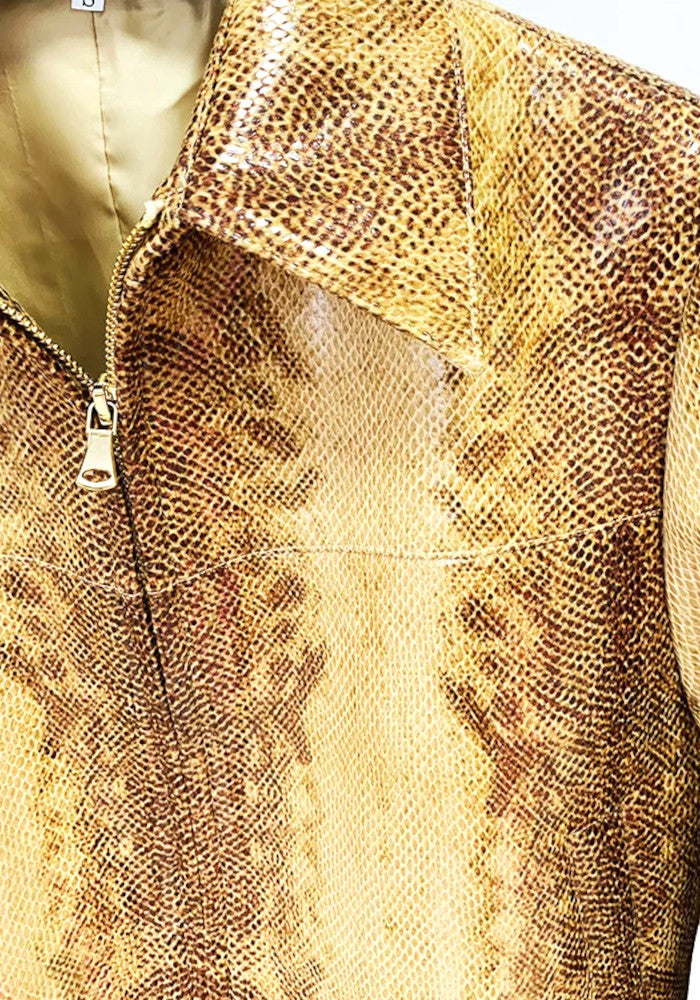 Snake Print Faux Leather Suit