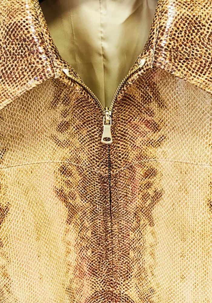 Snake Print Faux Leather Suit