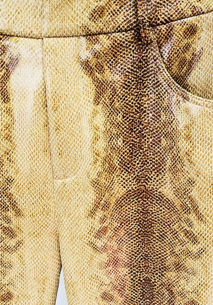 Snake Print Faux Leather Suit