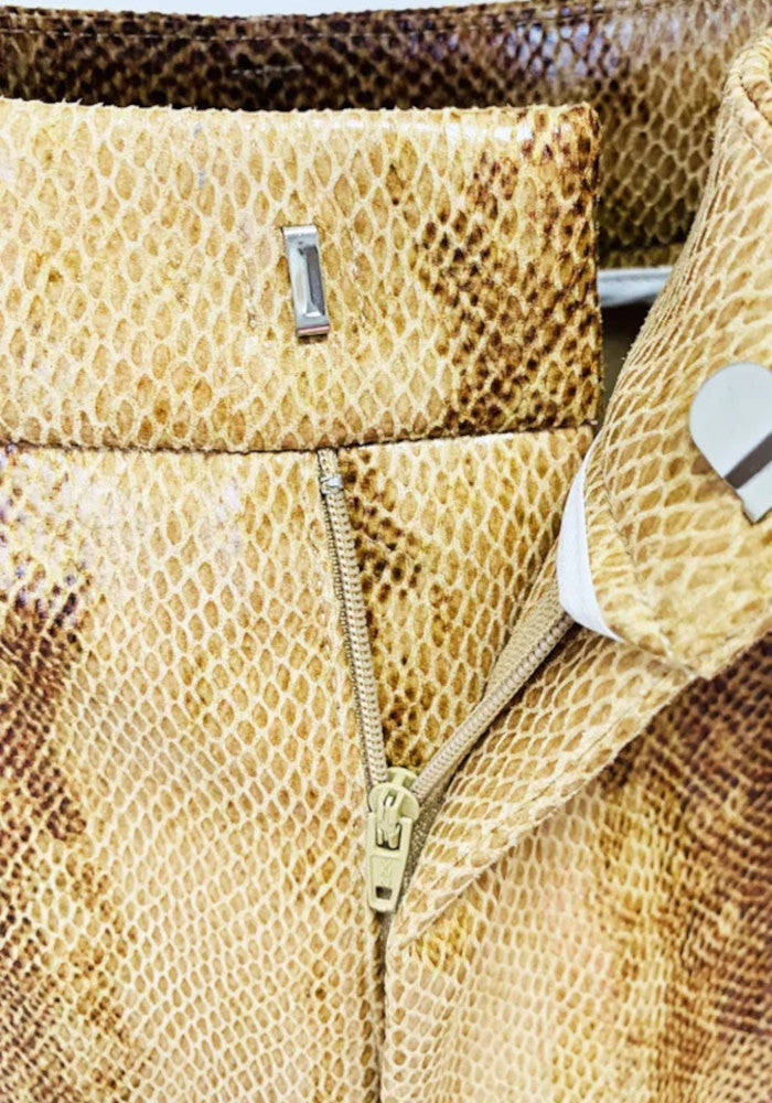 Snake Print Faux Leather Suit