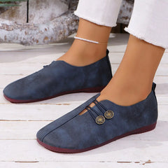 Soft And Comfortable Round Toe Walking Light Non-slip Leather Loafers