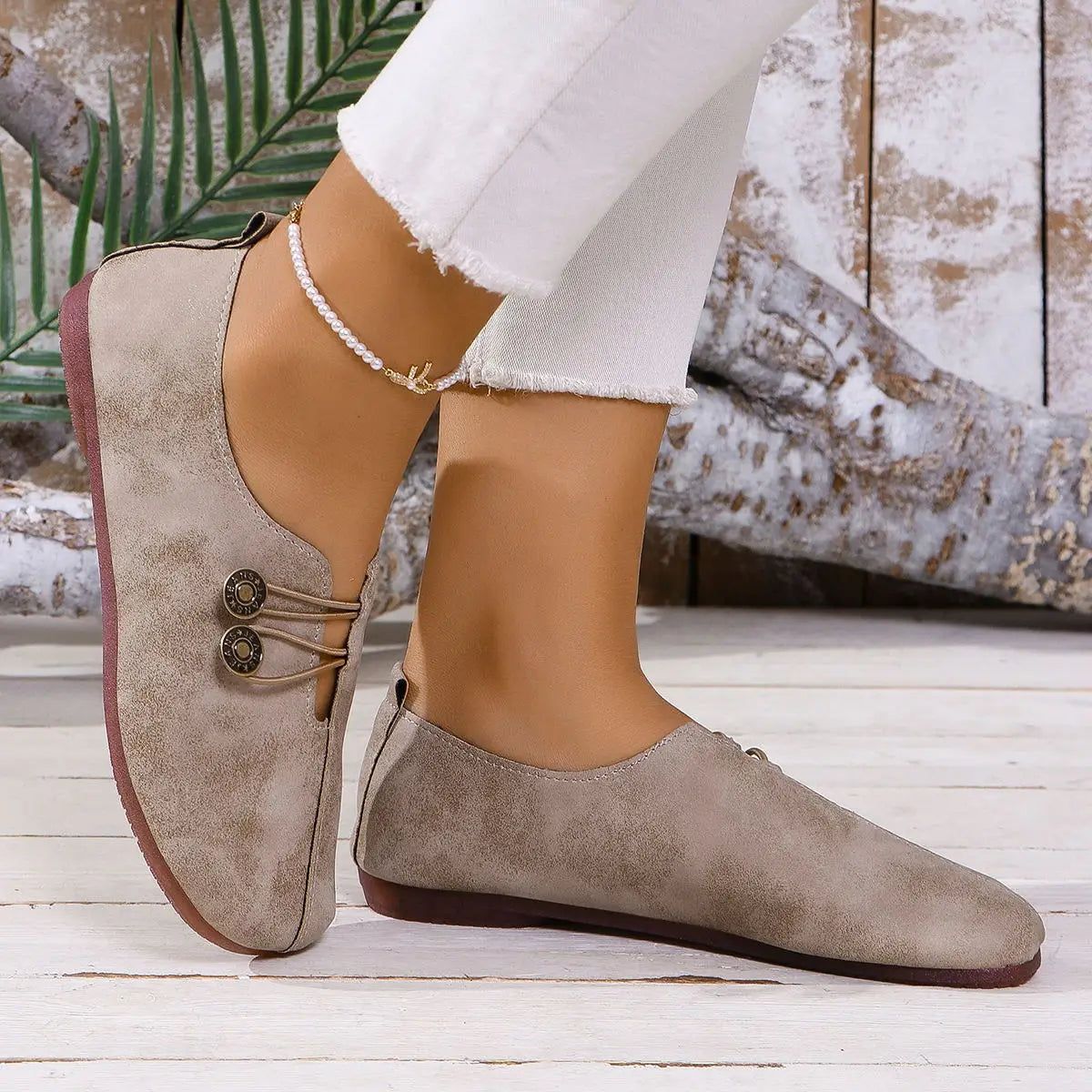 Soft And Comfortable Round Toe Walking Light Non-slip Leather Loafers