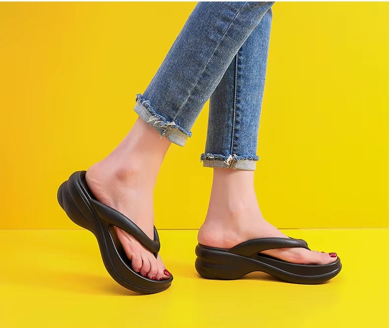 Soft Sides Sweet Antiskid Platform Flip Flops Home Slippers