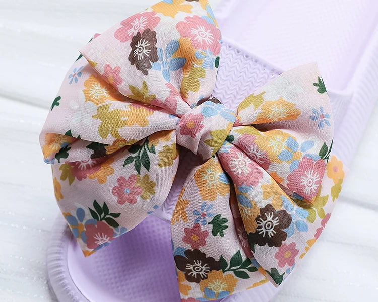 Soft Sole Eva Bow Tie Non-Slip Thick Beach Style Slippers