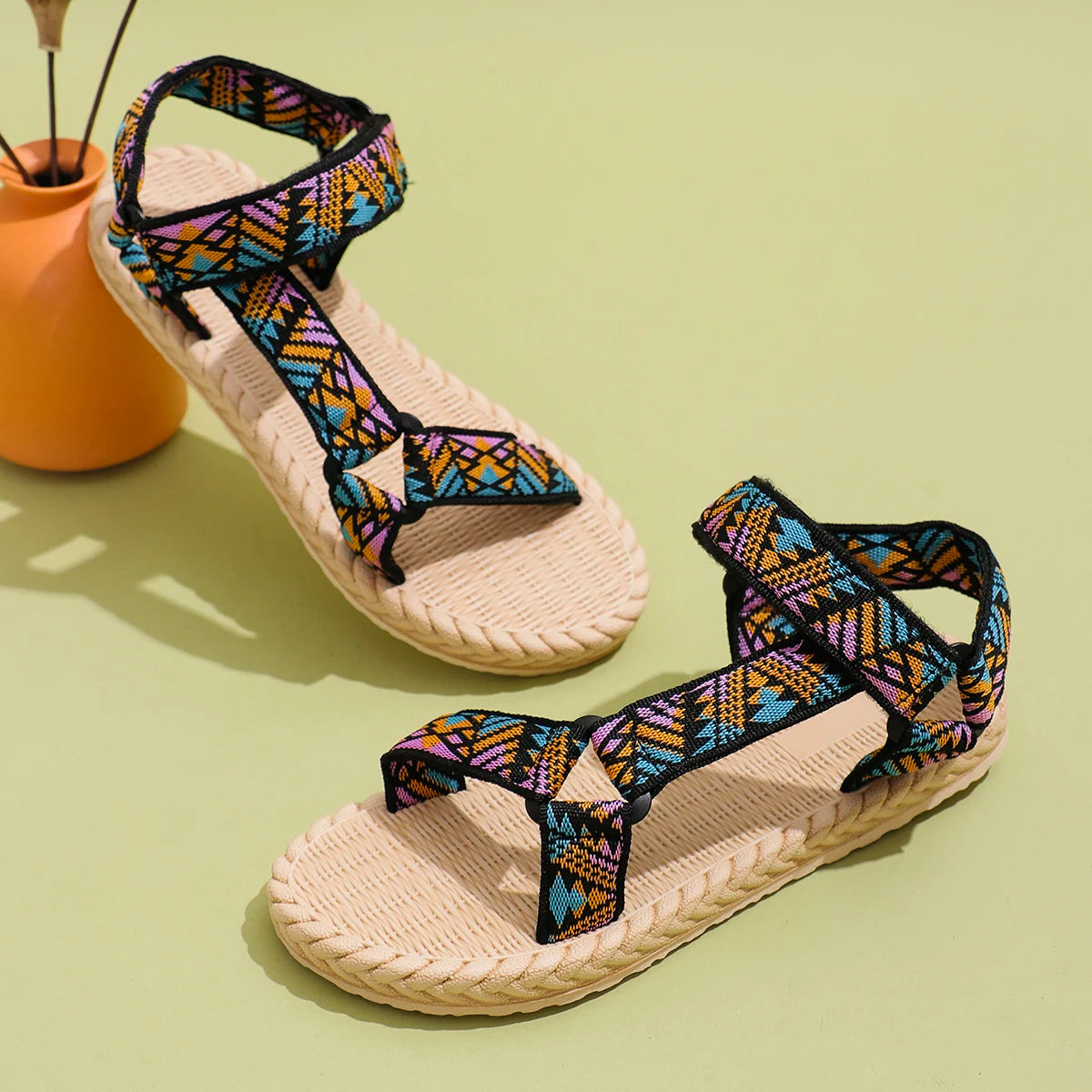 Casual Synthetic Soft Soled Trend Beach Style Non-Slip Flat Sandals