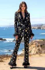 Star Feather Suit Black Gold