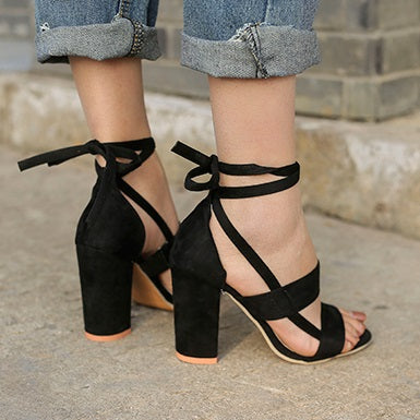 Strap  Block Accented Heels
