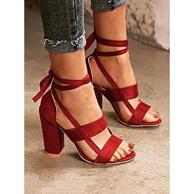 Strap  Block Accented Heels