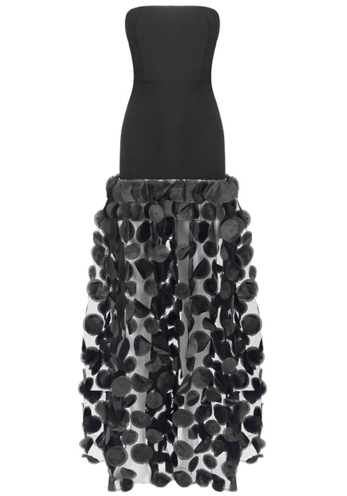 Strapless A Line Maxi Dress Black