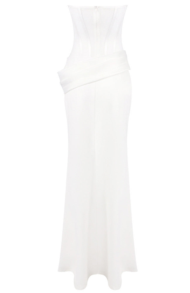Strapless Corset Maxi Two Piece Dress White