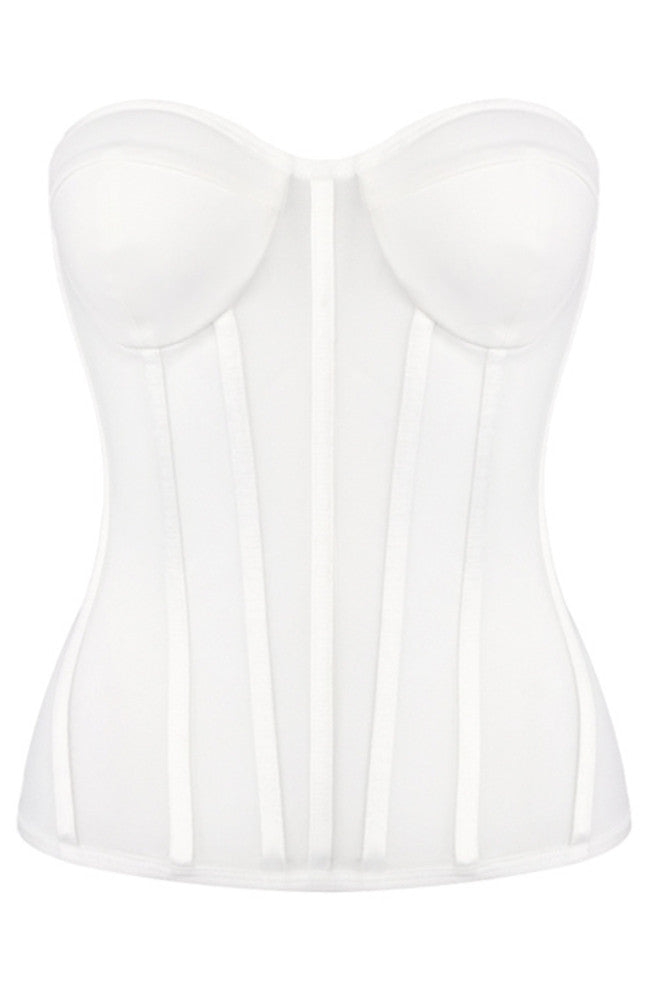 Strapless Corset Maxi Two Piece Dress White