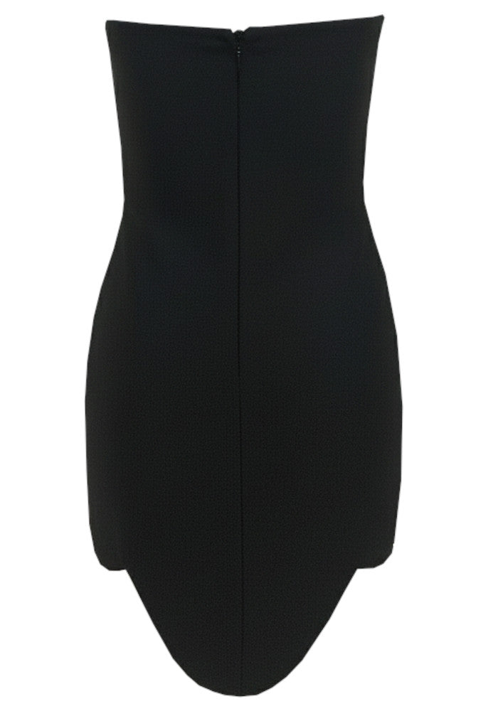 Strapless Crystal Hem Dress Black
