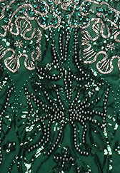 Strapless Embellished Choker Maxi Dress Green