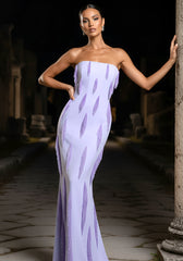 Strapless Embellished Maxi Dress Lavender