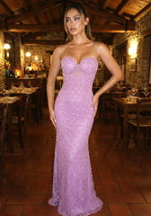 Strapless Embellished Maxi Dress Magenta