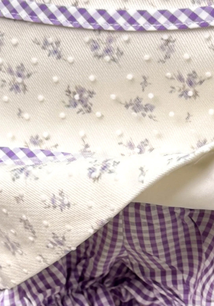 Strapless Floral Corset Two Piece Dress White Purple