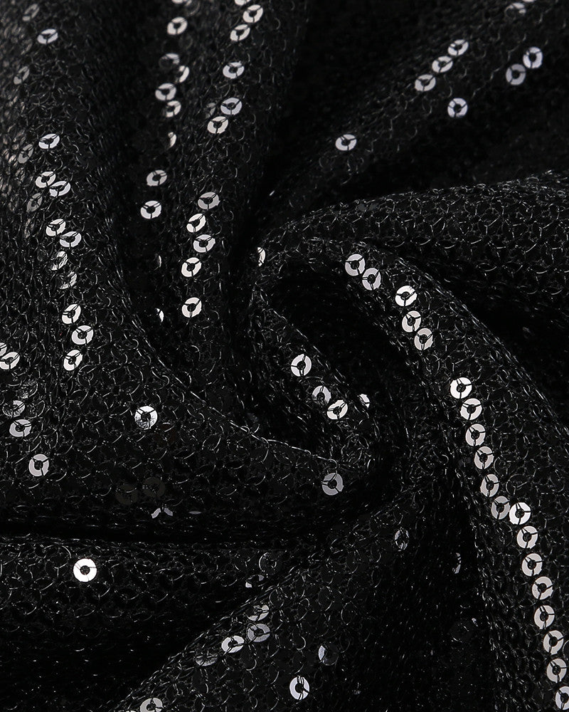 Strapless Floral Sequin Maxi Dress Black