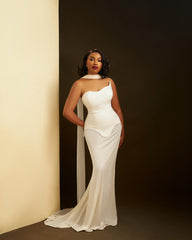 Strapless Mesh Maxi Dress White