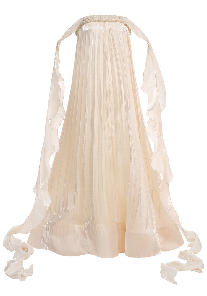 Strapless Pleated A Line Maxi Dress Ivory