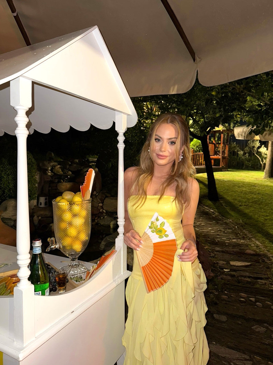 Strapless Sequin Ruffle Maxi Dress Yellow