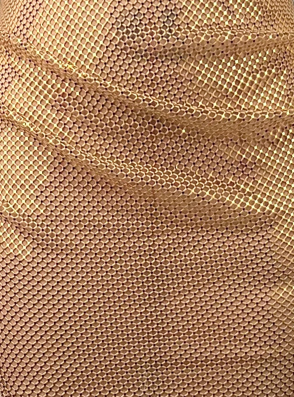 Strapless Draped Sparkly Maxi Dress Gold