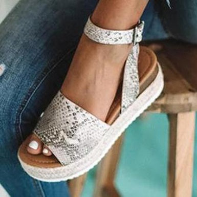 Style Wedges Ankle Straps Metal Buckles