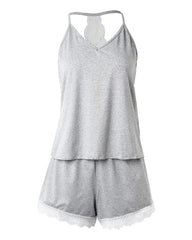 Summer Crochet Lace 2 Pieces Pajamas Set