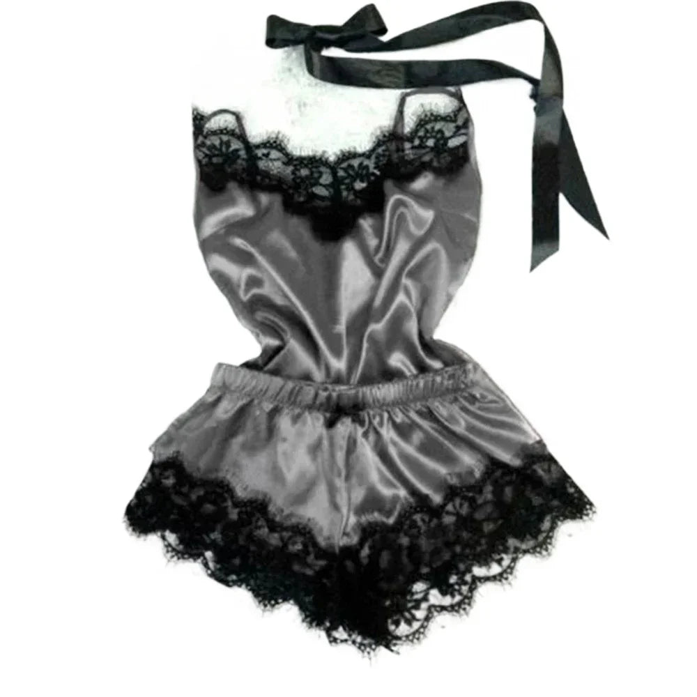 Summer Lace Silk Pajama Set