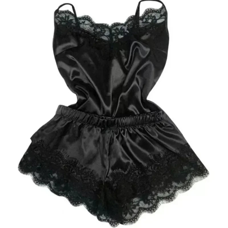 Summer Lace Silk Pajama Set
