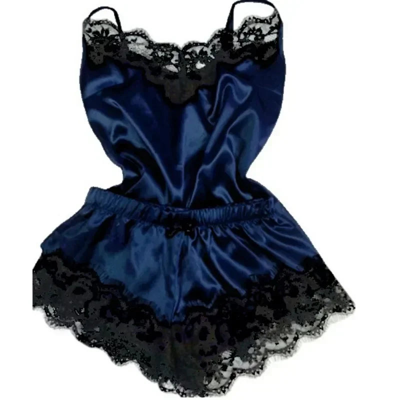 Summer Lace Silk Pajama Set