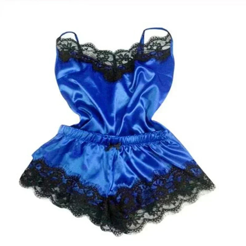 Summer Lace Silk Pajama Set