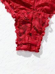 Summer Nightdress Transparent Red Lace See Through Underwear Sleepwear Sleep Dress and Panty Sets Nighty