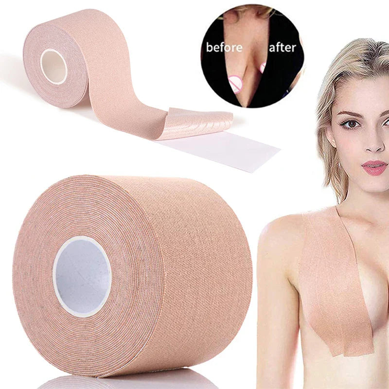 Summer Strapless Bikini Invisible Nipple Cover Breast Lift-Up Boob Tape Tube Top Plus Size Bra Push Up Bra Crop Top