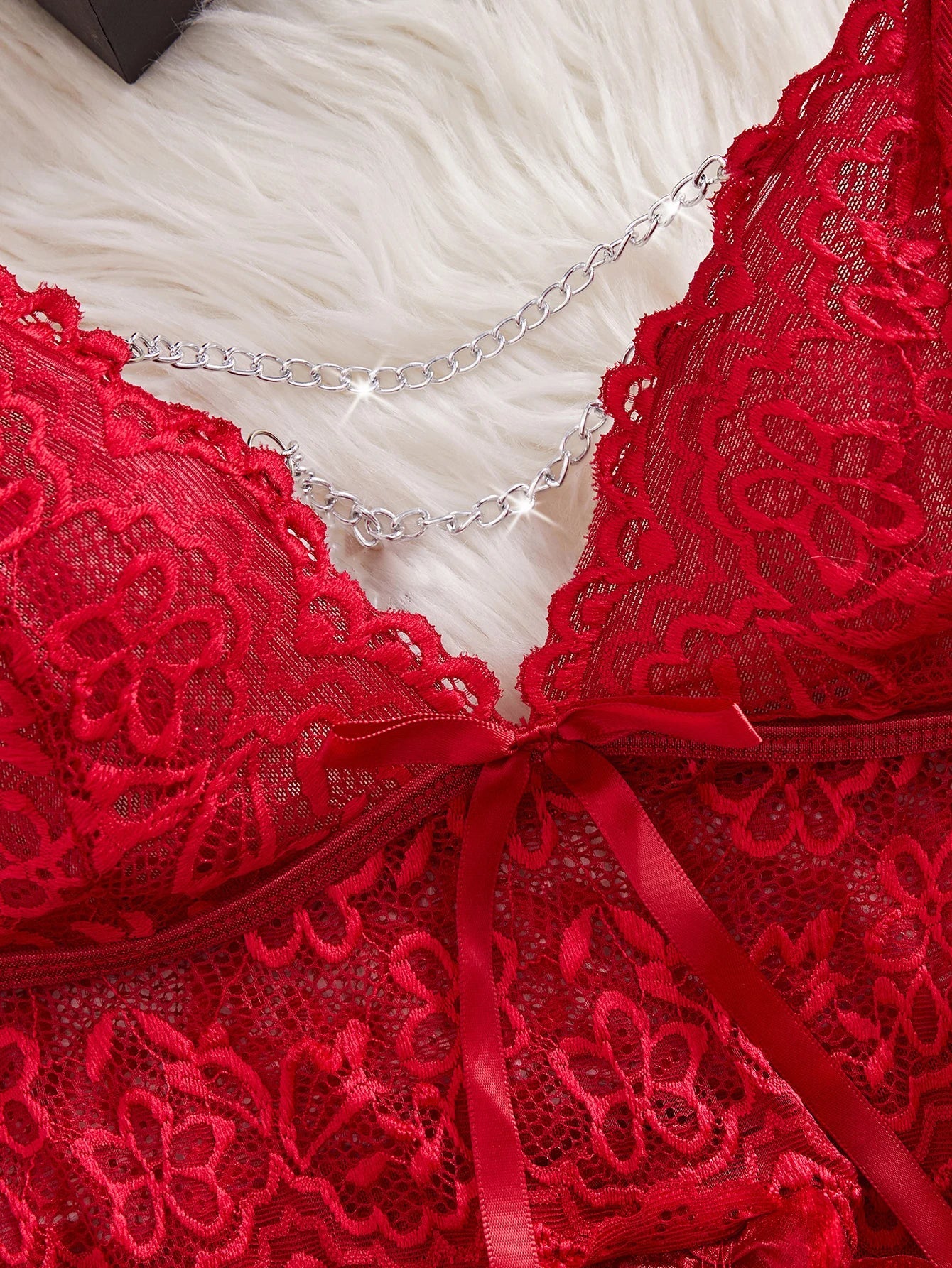 Summer Pajamas Red Lingerie Night Dress Lace See Through Nightdress Sleepwear Elegant And Sensual Underwear Set