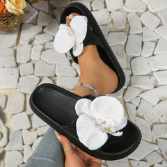 Sweet Flower Versatile Comfort Soft Flat Thick Sole Beach Style Slippers