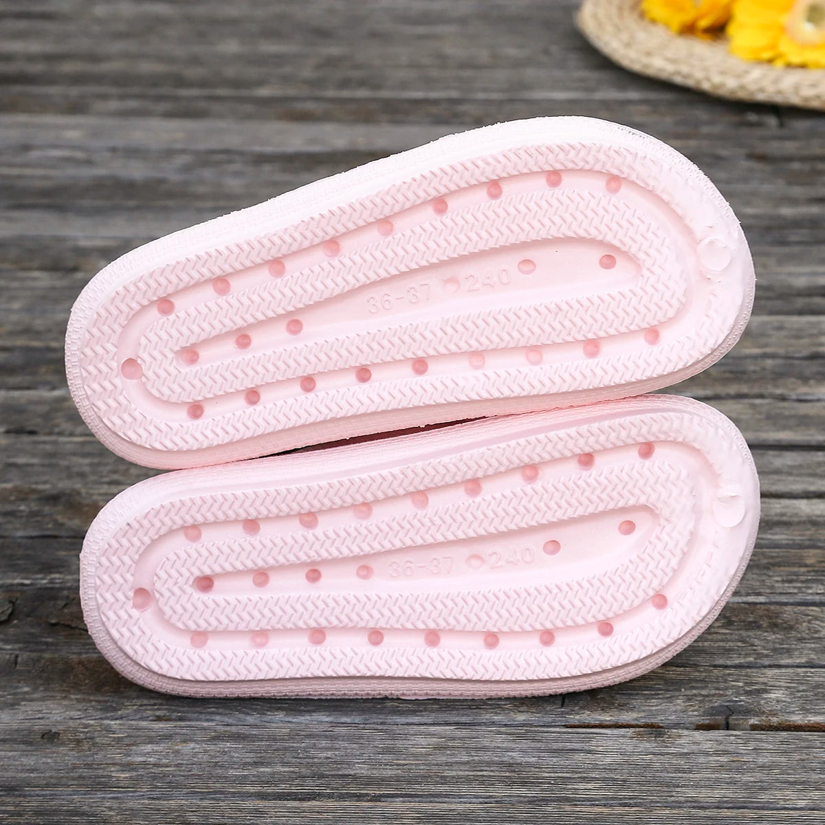 Sweet Versatile Pearl Butterfly Party Beach Style Flip Flops Flat Heel Slippers