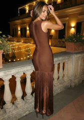 Tassel Detail Maxi Dress Brown