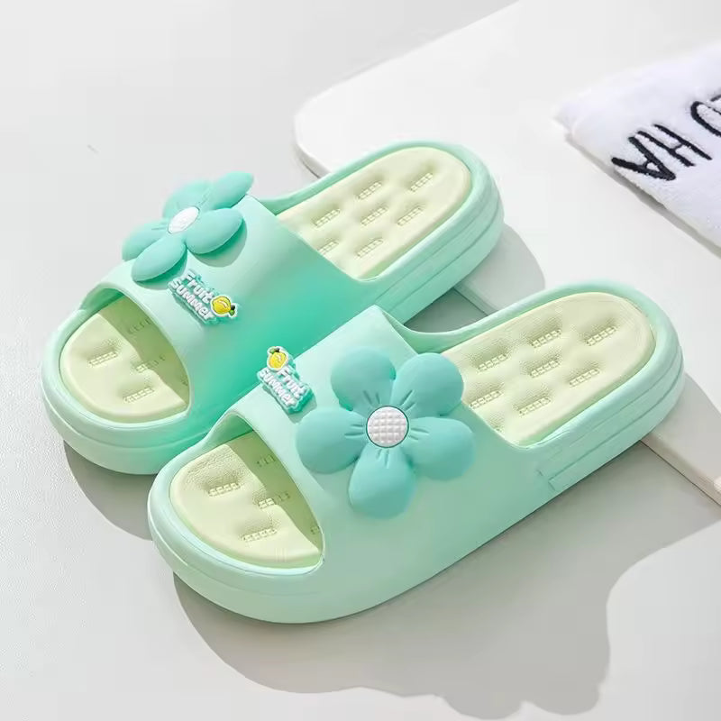 Thick Slides Bathroom Flip Flops Home Anti-Skid Flat Slippers