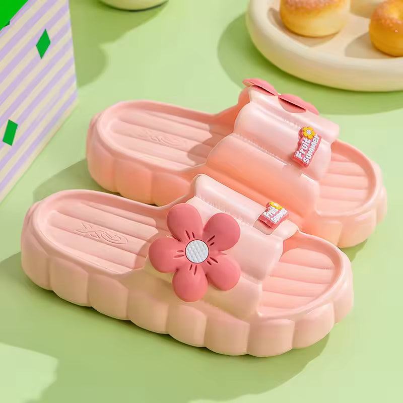 Thick Slides Bathroom Flip Flops Home Anti-Skid Flat Slippers