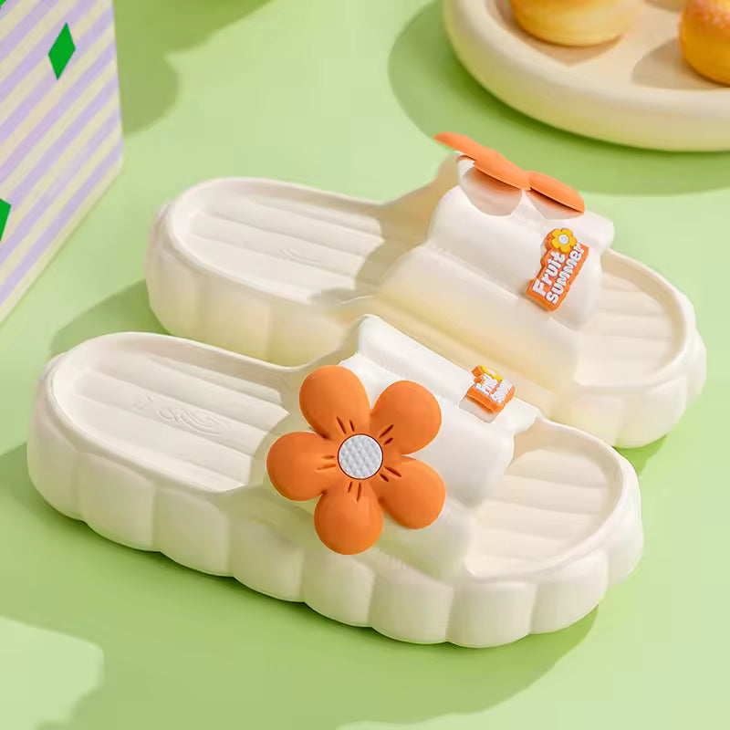 Thick Slides Bathroom Flip Flops Home Anti-Skid Flat Slippers