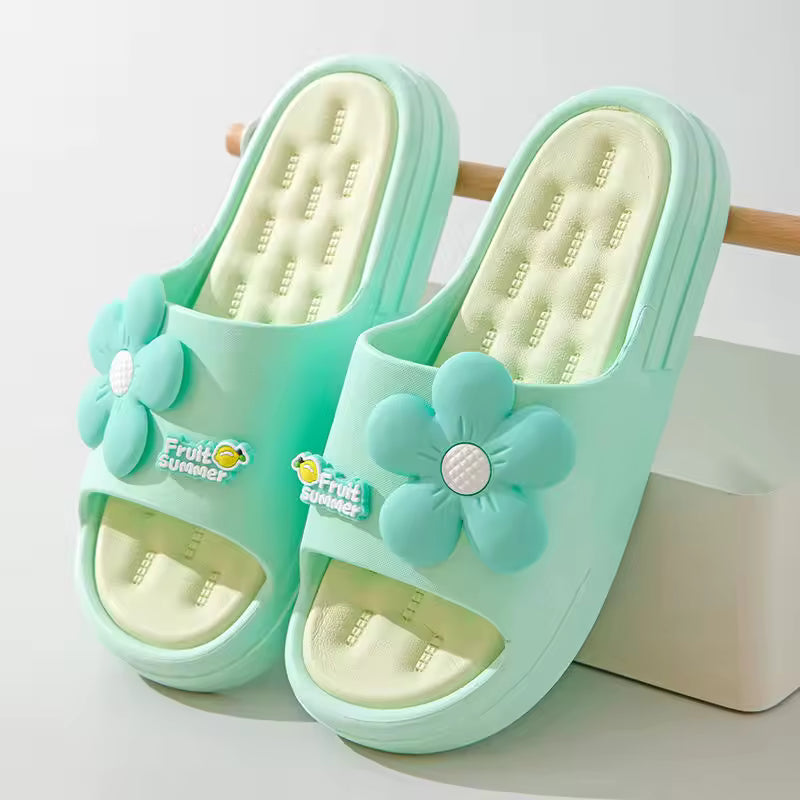 Thick Slides Bathroom Flip Flops Home Anti-Skid Flat Slippers
