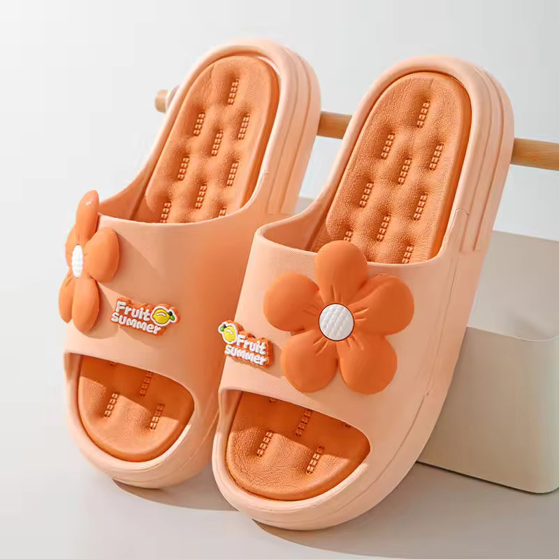 Thick Slides Bathroom Flip Flops Home Anti-Skid Flat Slippers