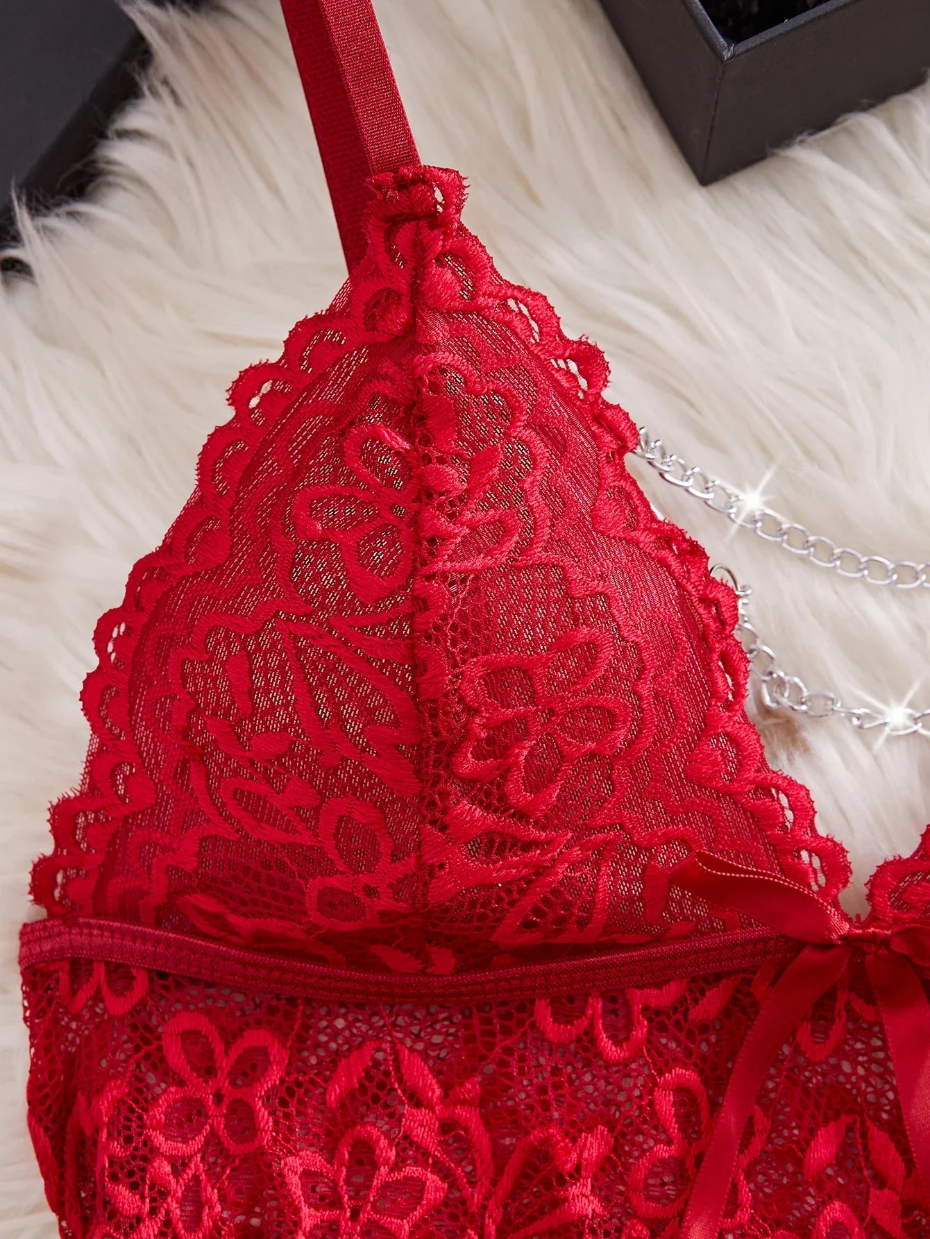 Transparent Lingerie Underwear See Through Flower Edging Lace Nightdress And Thongs Pijamas Sets Female Nighty